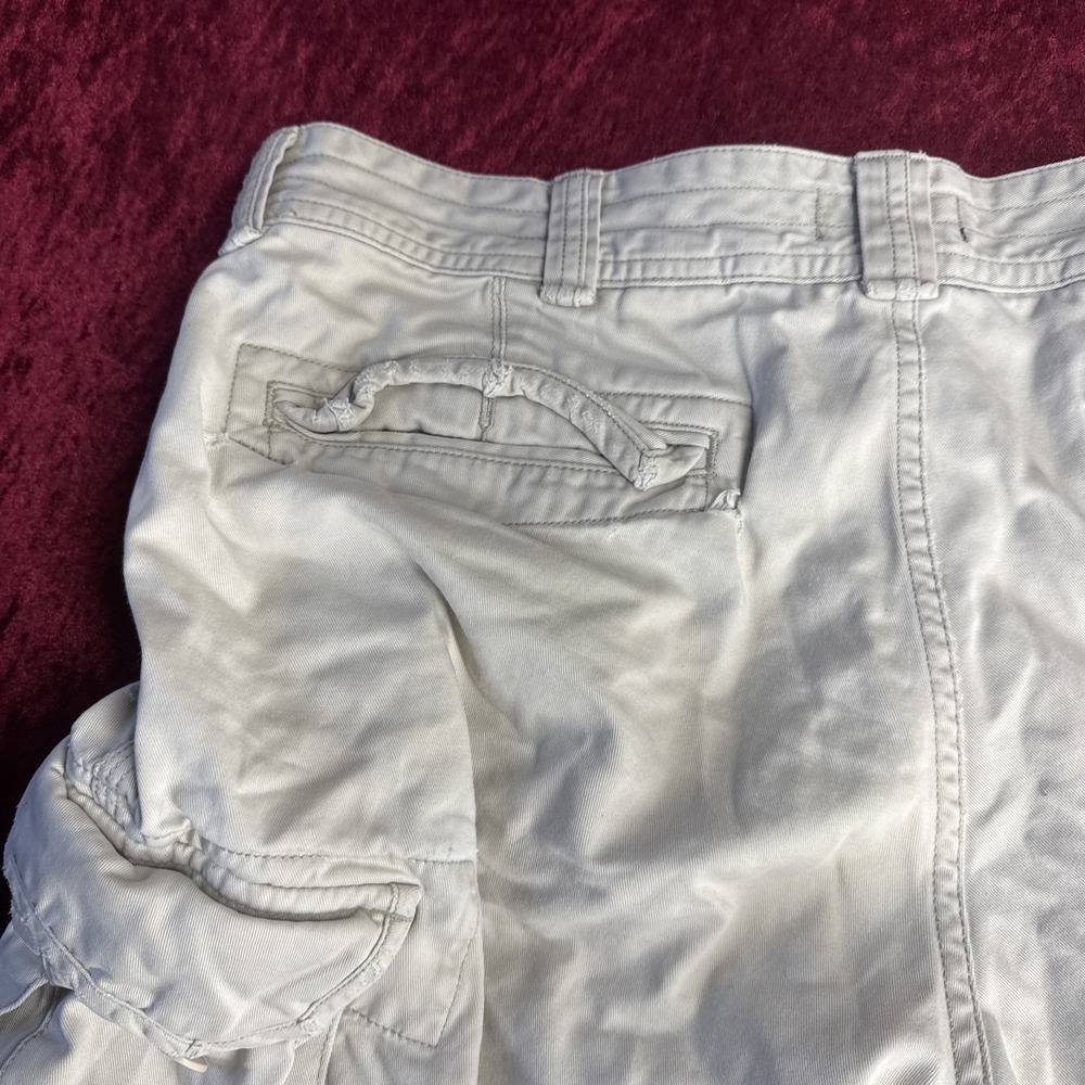 VTG Polo Jeans Co Ralph Lauren Cargo‎ Shorts Mens 36 Beige Relaxed Baggy Utility - Picture 11 of 13